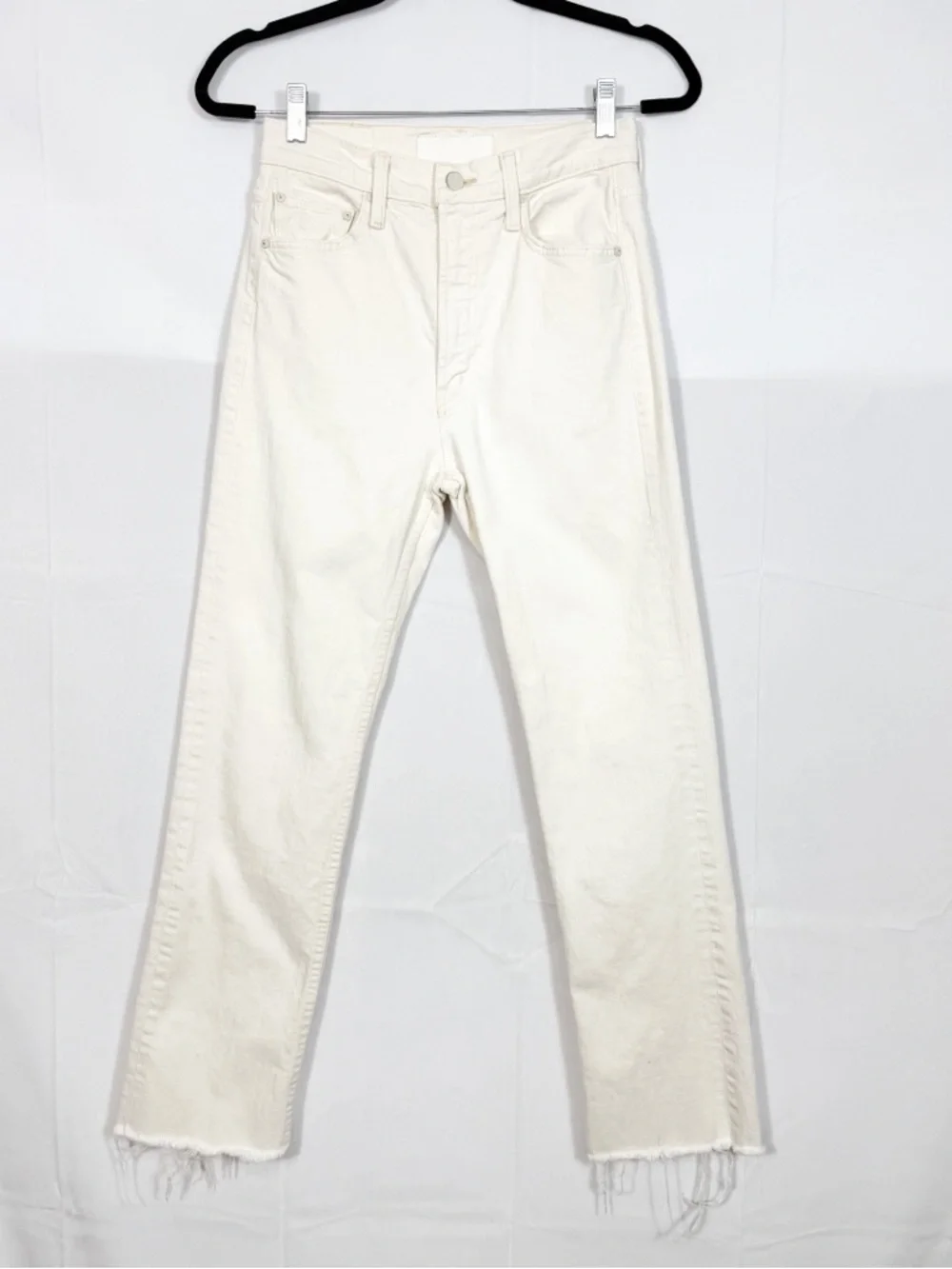 MOTHER Superior Denim - High Waisted Rider Skimp in Act Natural Ivory Off White